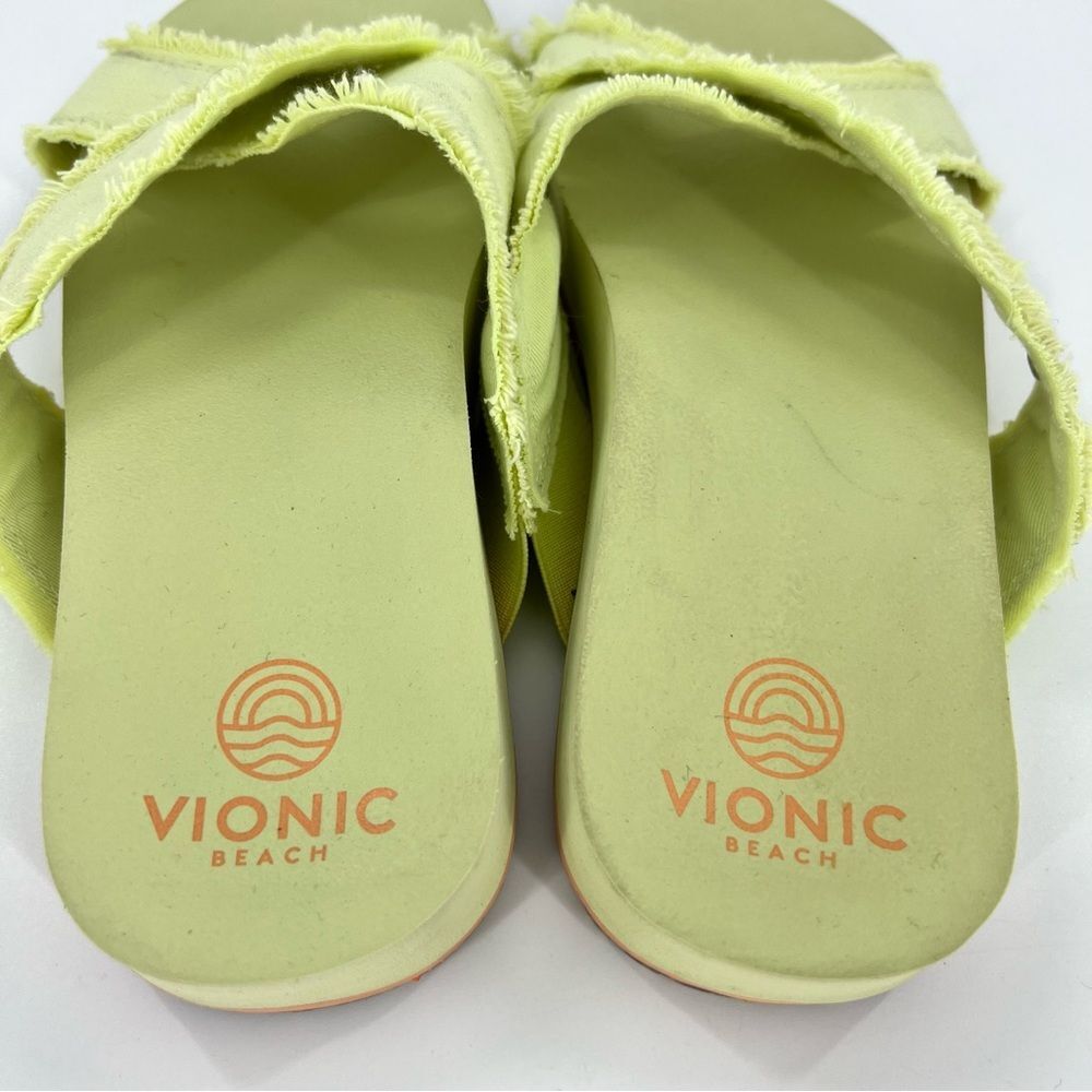 Vionic Beach Panama Crisscross Strap Slip On Sandals Pale Lime 7 - Picture 10 of 12